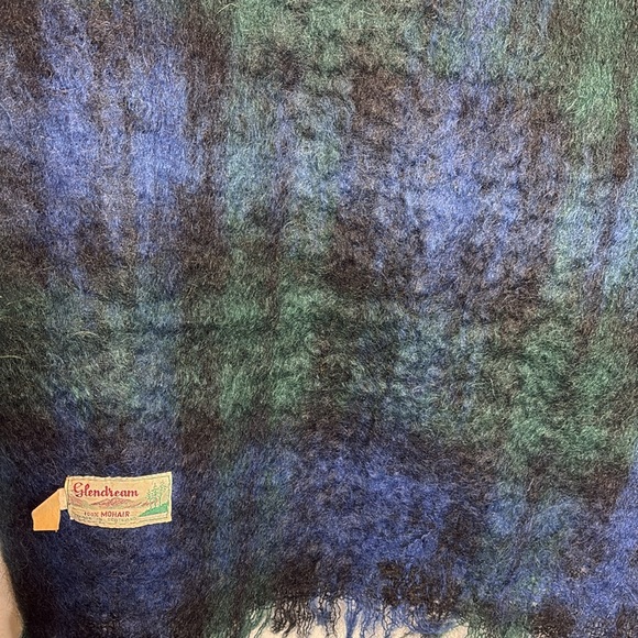 100% Mohair Scotland Vintage Plaid Scarf Shawl Stole Wrap - Picture 4 of 6